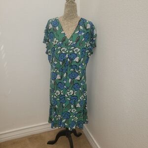 CAbi Floral Midi Dress - Blue and Green